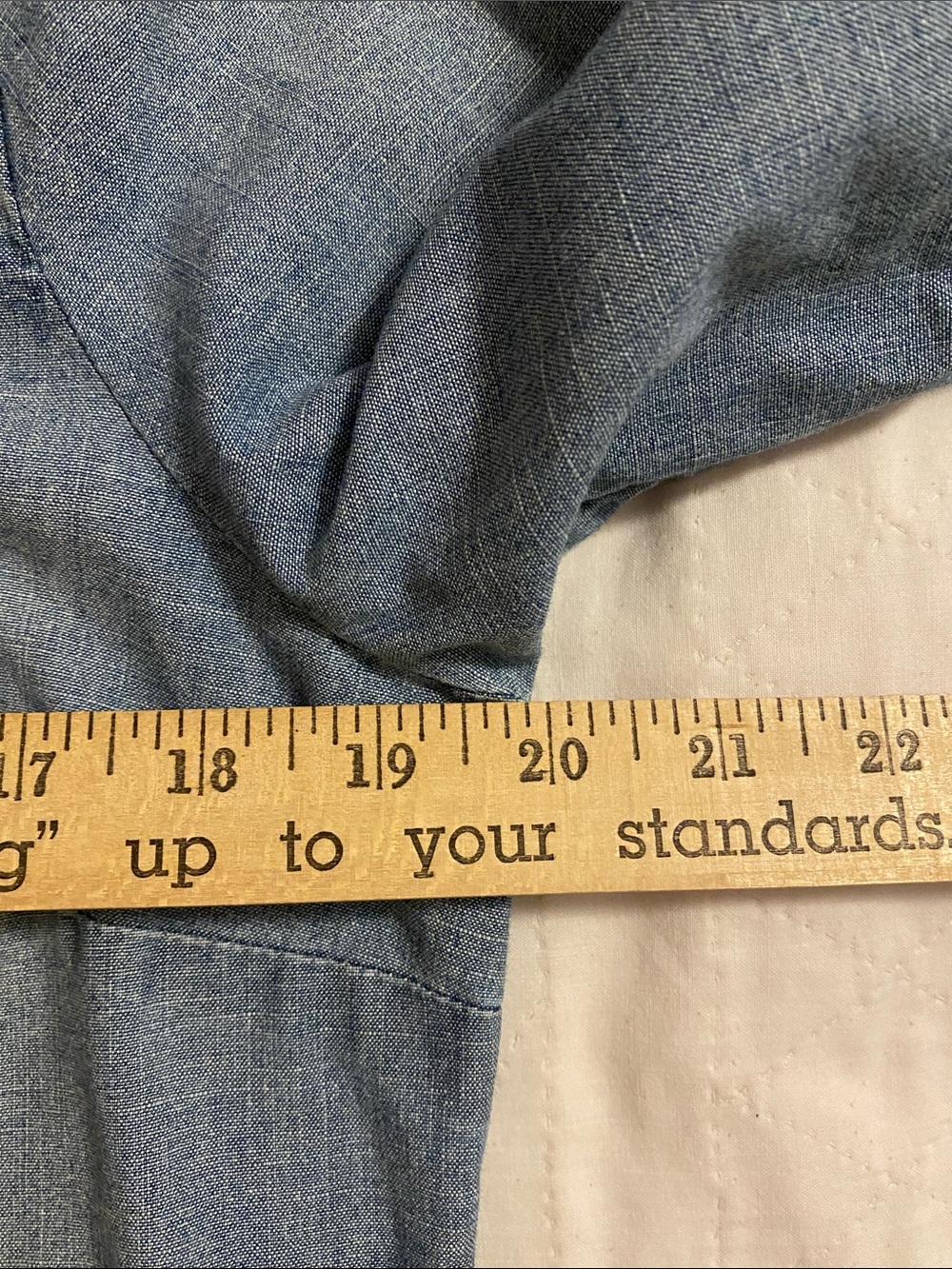 J. Crew Grey Blue Chambray Cotton Button-Up Shirt MP - Picture 11 of 13